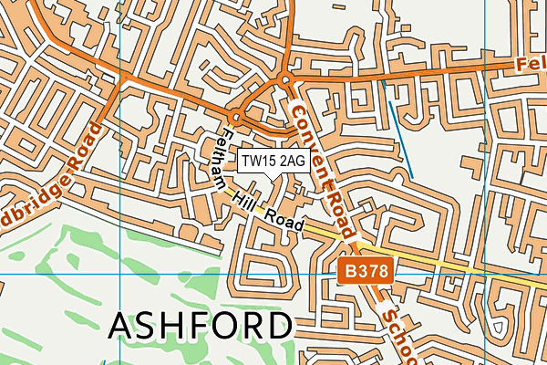 TW15 2AG map - OS VectorMap District (Ordnance Survey)