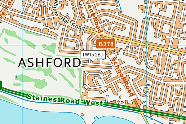 TW15 2BD map - OS VectorMap District (Ordnance Survey)