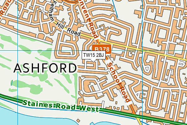 TW15 2BJ map - OS VectorMap District (Ordnance Survey)
