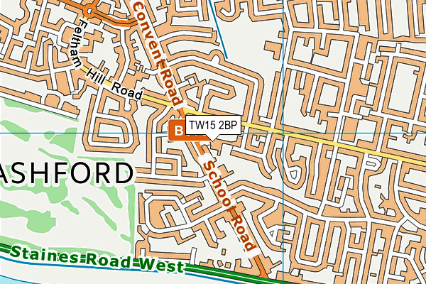 TW15 2BP map - OS VectorMap District (Ordnance Survey)
