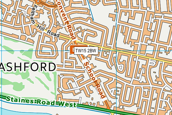 TW15 2BW map - OS VectorMap District (Ordnance Survey)
