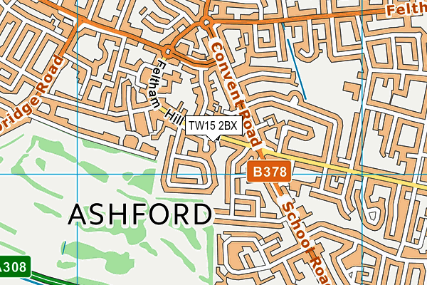 TW15 2BX map - OS VectorMap District (Ordnance Survey)