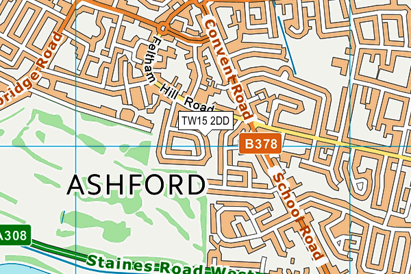 TW15 2DD map - OS VectorMap District (Ordnance Survey)