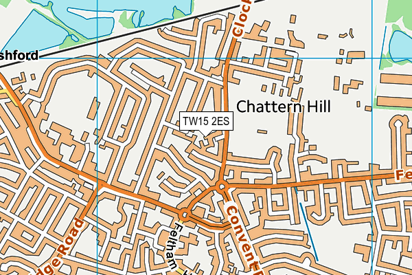 TW15 2ES map - OS VectorMap District (Ordnance Survey)