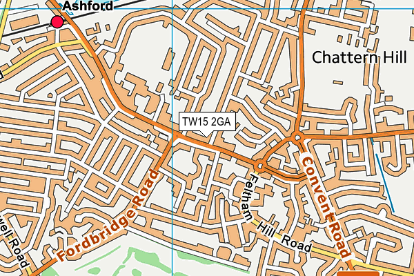 TW15 2GA map - OS VectorMap District (Ordnance Survey)
