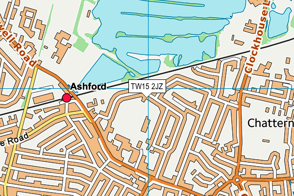 TW15 2JZ map - OS VectorMap District (Ordnance Survey)