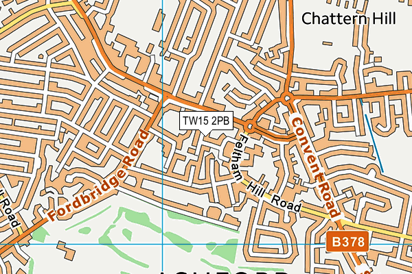TW15 2PB map - OS VectorMap District (Ordnance Survey)