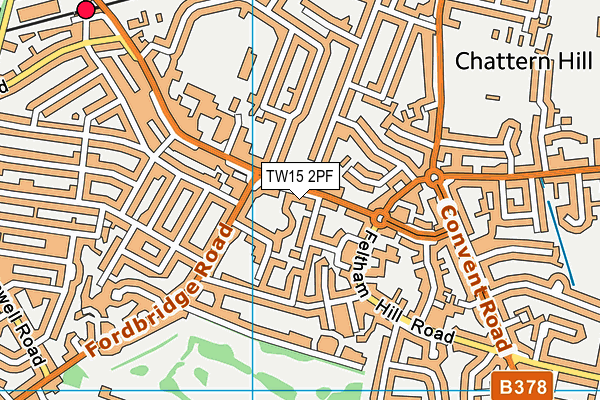 TW15 2PF map - OS VectorMap District (Ordnance Survey)