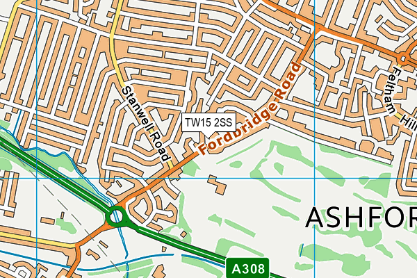 TW15 2SS map - OS VectorMap District (Ordnance Survey)