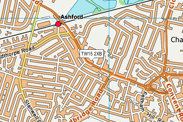 TW15 2XB map - OS VectorMap District (Ordnance Survey)