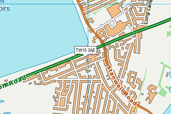 TW15 3AE map - OS VectorMap District (Ordnance Survey)