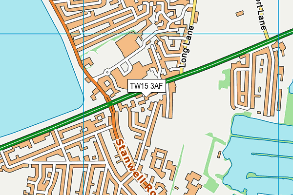 TW15 3AF map - OS VectorMap District (Ordnance Survey)