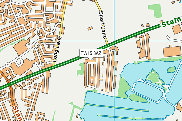 TW15 3AZ map - OS VectorMap District (Ordnance Survey)