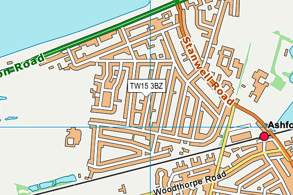 TW15 3BZ map - OS VectorMap District (Ordnance Survey)