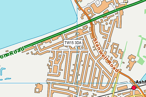 TW15 3DA map - OS VectorMap District (Ordnance Survey)