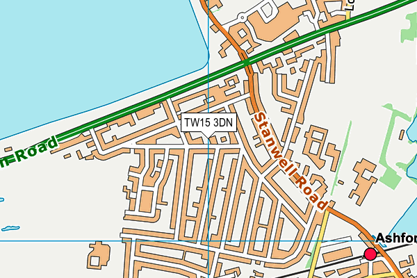 TW15 3DN map - OS VectorMap District (Ordnance Survey)