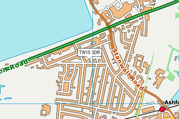 TW15 3DR map - OS VectorMap District (Ordnance Survey)