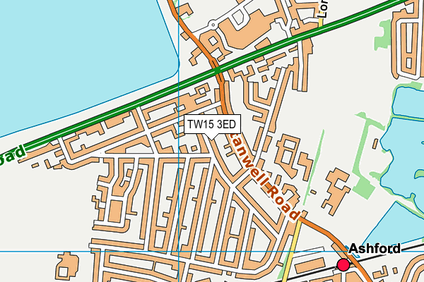 TW15 3ED map - OS VectorMap District (Ordnance Survey)