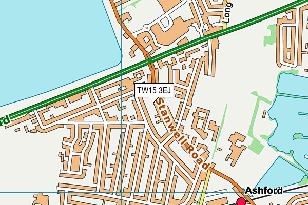 TW15 3EJ map - OS VectorMap District (Ordnance Survey)