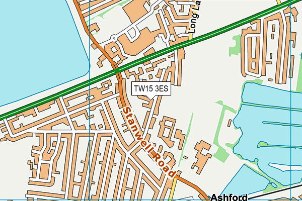TW15 3ES map - OS VectorMap District (Ordnance Survey)