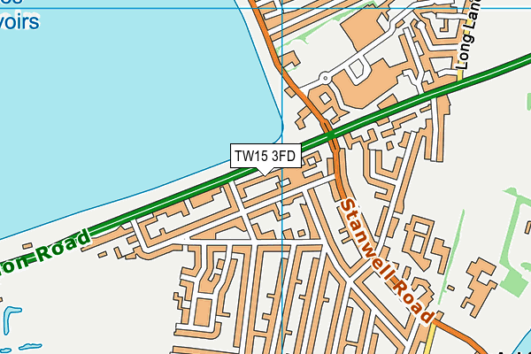 TW15 3FD map - OS VectorMap District (Ordnance Survey)