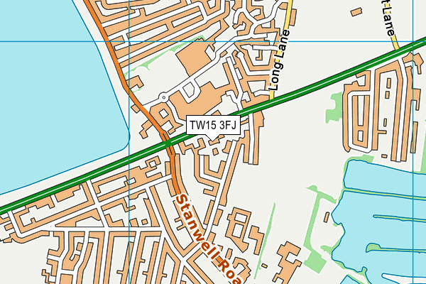 TW15 3FJ map - OS VectorMap District (Ordnance Survey)