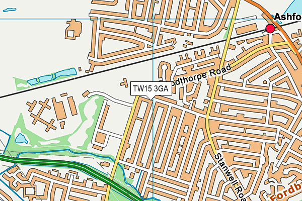 TW15 3GA map - OS VectorMap District (Ordnance Survey)