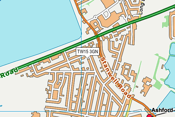 TW15 3GN map - OS VectorMap District (Ordnance Survey)