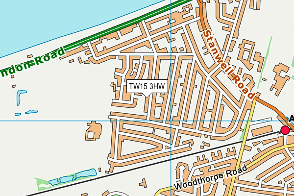 TW15 3HW map - OS VectorMap District (Ordnance Survey)