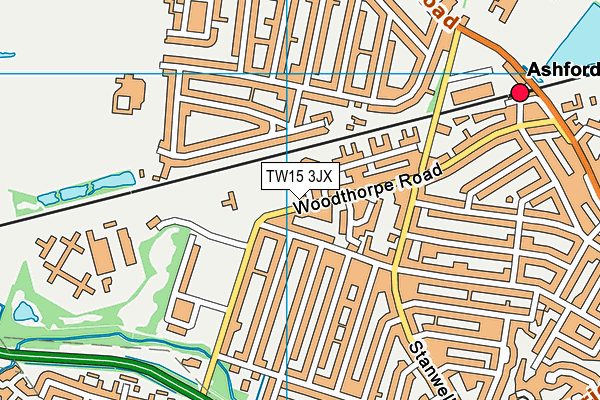 TW15 3JX map - OS VectorMap District (Ordnance Survey)