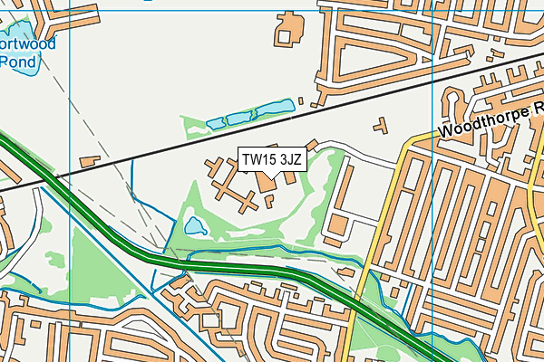 Hmp Bronzefield map (TW15 3JZ) - OS VectorMap District (Ordnance Survey)