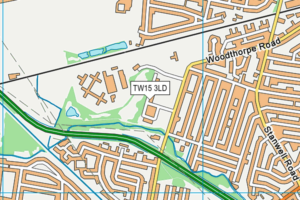 TW15 3LD map - OS VectorMap District (Ordnance Survey)