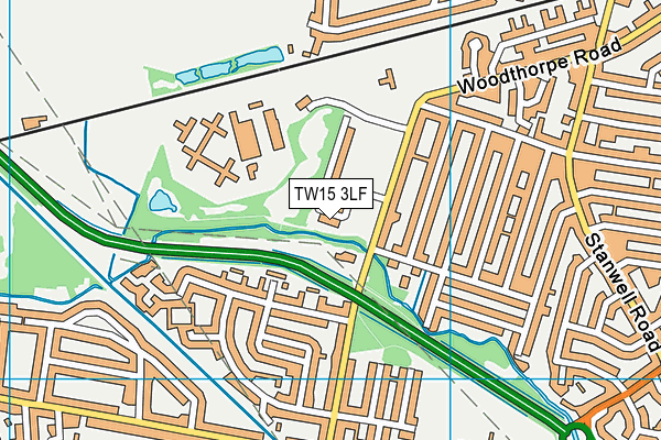 TW15 3LF map - OS VectorMap District (Ordnance Survey)