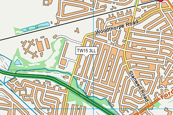 TW15 3LL map - OS VectorMap District (Ordnance Survey)