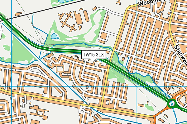 TW15 3LX map - OS VectorMap District (Ordnance Survey)