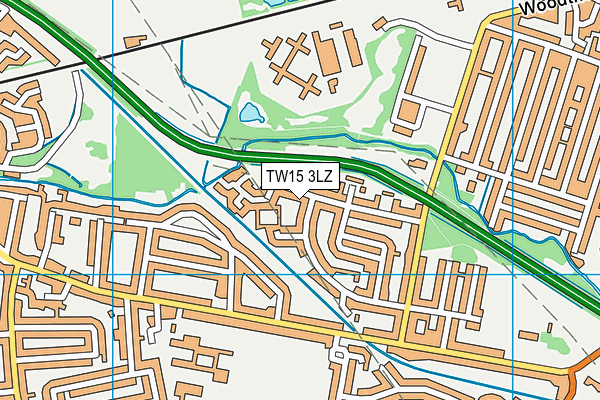 TW15 3LZ map - OS VectorMap District (Ordnance Survey)