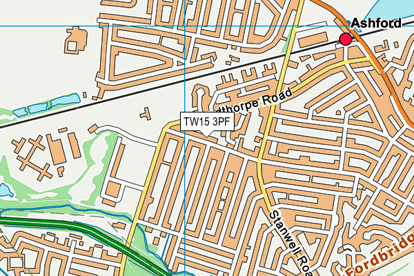 TW15 3PF map - OS VectorMap District (Ordnance Survey)