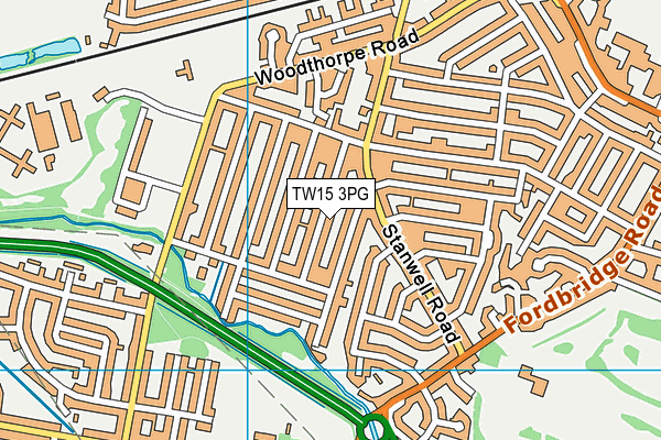 TW15 3PG map - OS VectorMap District (Ordnance Survey)