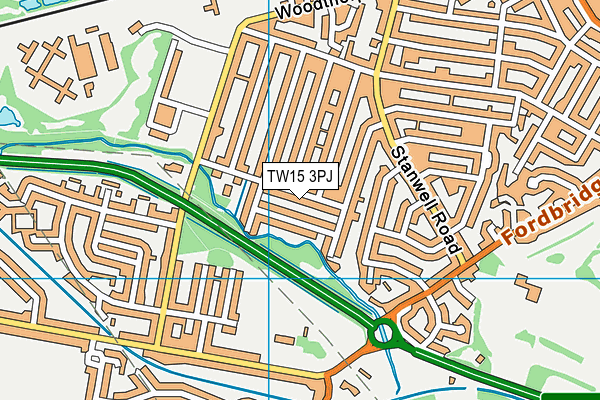 TW15 3PJ map - OS VectorMap District (Ordnance Survey)