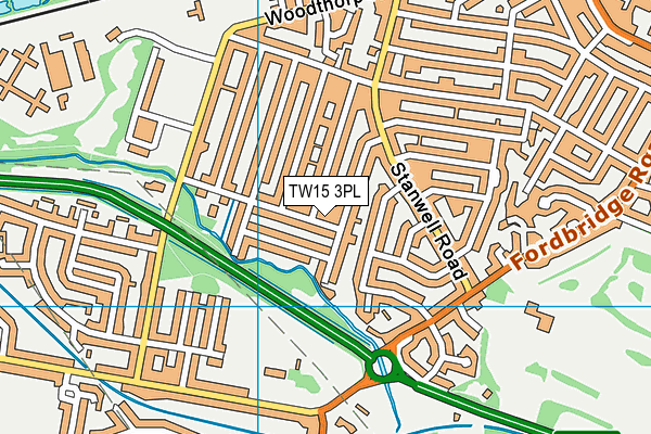 TW15 3PL map - OS VectorMap District (Ordnance Survey)