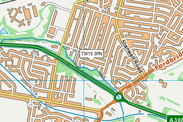 TW15 3PN map - OS VectorMap District (Ordnance Survey)