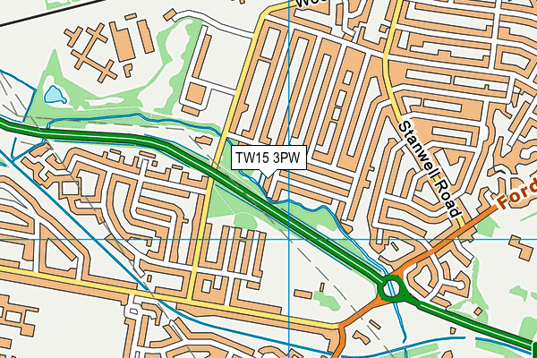 TW15 3PW map - OS VectorMap District (Ordnance Survey)