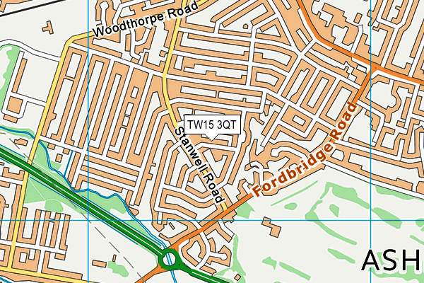 TW15 3QT map - OS VectorMap District (Ordnance Survey)