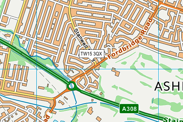 TW15 3QX map - OS VectorMap District (Ordnance Survey)