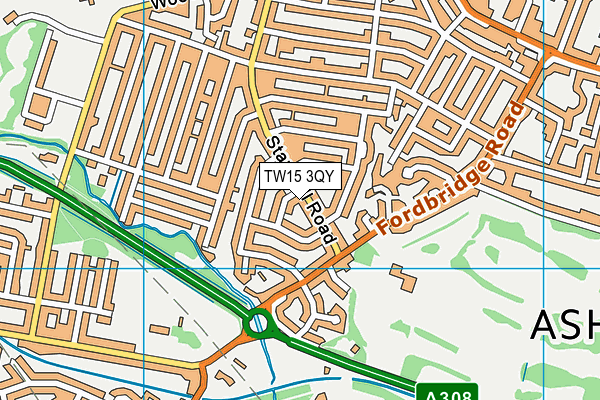 TW15 3QY map - OS VectorMap District (Ordnance Survey)