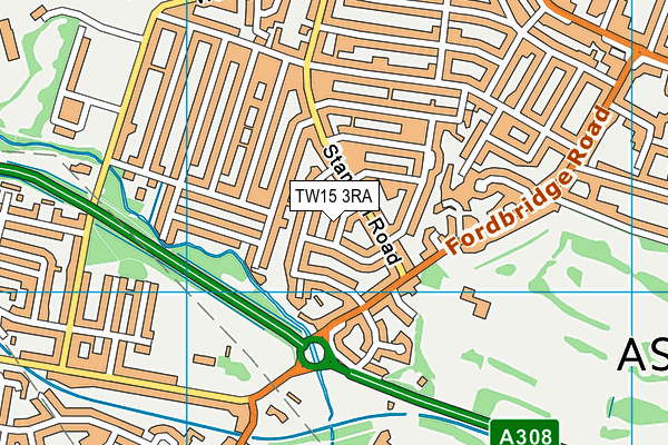 TW15 3RA map - OS VectorMap District (Ordnance Survey)