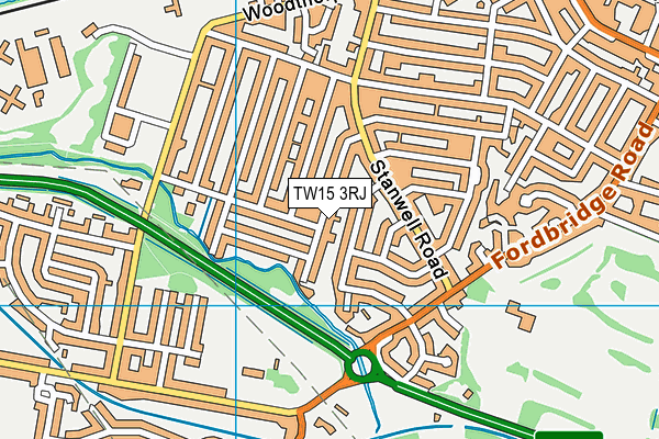 TW15 3RJ map - OS VectorMap District (Ordnance Survey)