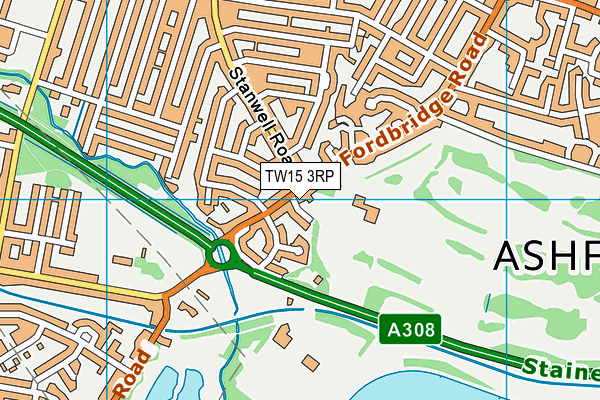 TW15 3RP map - OS VectorMap District (Ordnance Survey)