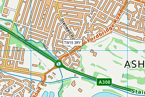 TW15 3RY map - OS VectorMap District (Ordnance Survey)