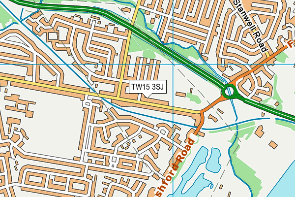 TW15 3SJ map - OS VectorMap District (Ordnance Survey)